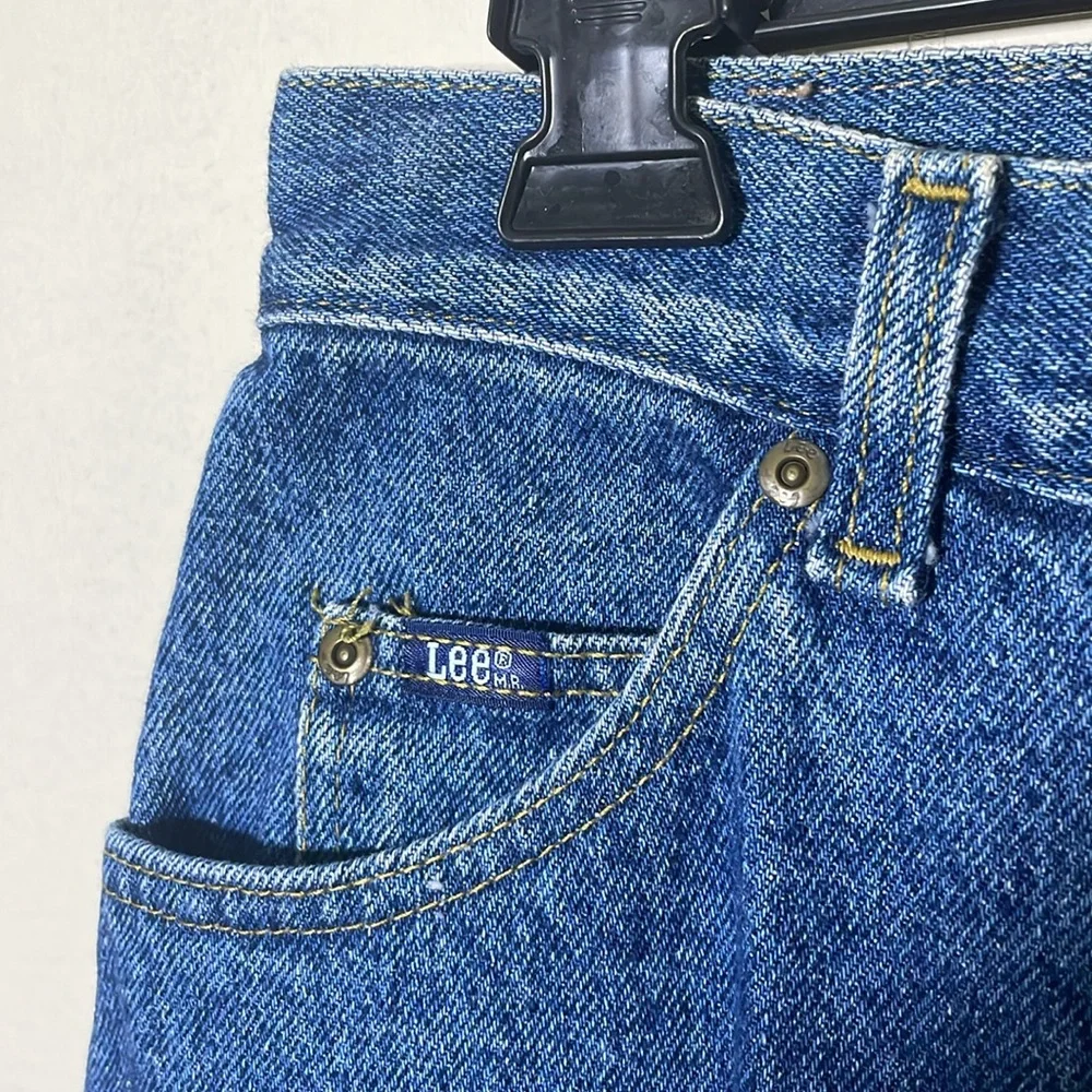 1980s Lee Women’s High Waist Tapered Jeans Size 14 Medium - Picture 4 of 10